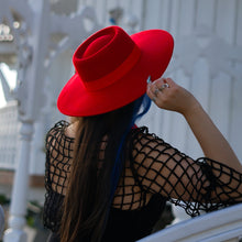 Load image into Gallery viewer, Devilishly Red Wool Front Tie Hat