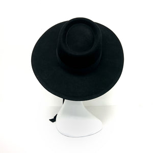 Black Wool Front Tie Hat