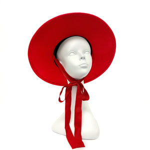 Devilishly Red Wool Front Tie Hat