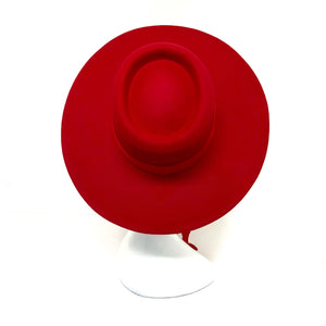 Devilishly Red Wool Front Tie Hat