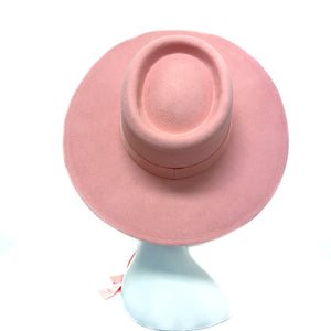 Petrified Pink Wool Front Tie Hat