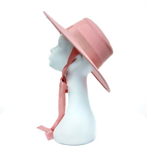 Petrified Pink Wool Front Tie Hat